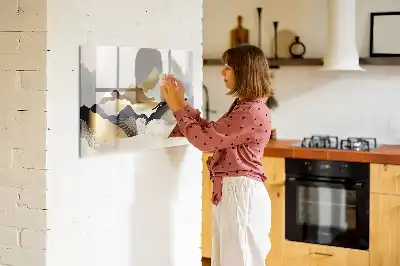 Lavagna magnetica decorazione con stampa astratta di montagne