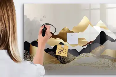 Lavagna magnetica decorazione con stampa astratta di montagne