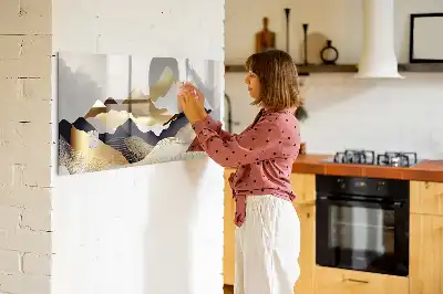 Lavagna magnetica decorazione con stampa astratta di montagne