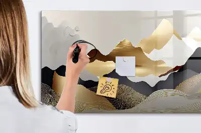 Lavagna magnetica decorazione con stampa astratta di montagne