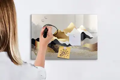 Lavagna magnetica decorazione con stampa astratta di montagne