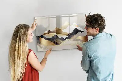 Lavagna magnetica decorazione con stampa astratta di montagne