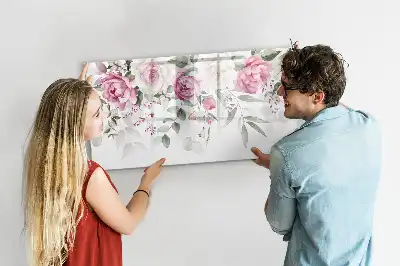 Lavagna magnetica per disegnare motivo rose ad acquerello