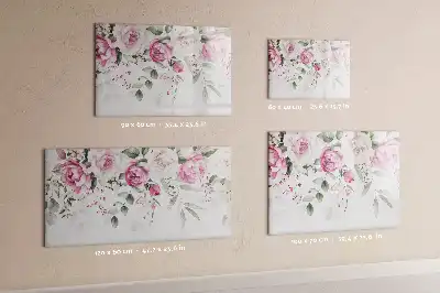 Lavagna magnetica per disegnare motivo rose ad acquerello