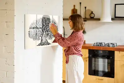 Lavagna magnetica grande modello a forma di albero della natura