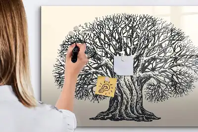 Lavagna magnetica grande modello a forma di albero della natura