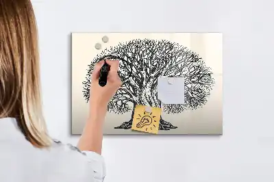 Lavagna magnetica grande modello a forma di albero della natura