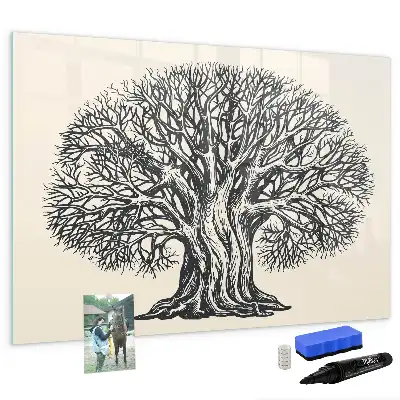 Lavagna magnetica grande modello a forma di albero della natura
