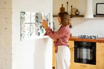 Lavagna magnetica per disegnare decorata con fiori
