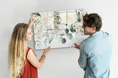 Lavagna magnetica per disegnare decorata con fiori