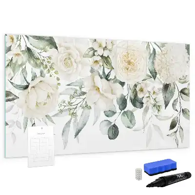 Lavagna magnetica per disegnare decorata con fiori