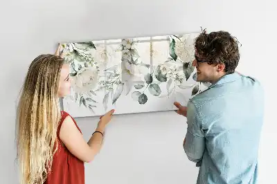 Lavagna magnetica per disegnare decorata con fiori