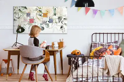 Lavagna magnetica per disegnare decorata con fiori