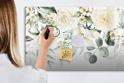 Lavagna magnetica per disegnare decorata con fiori
