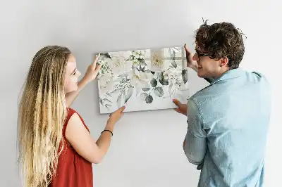 Lavagna magnetica per disegnare decorata con fiori