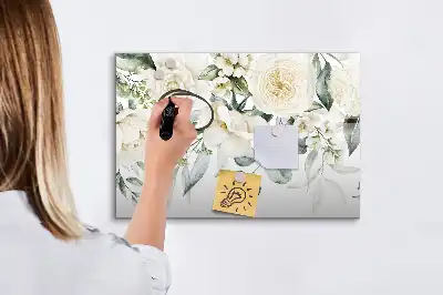 Lavagna magnetica per disegnare decorata con fiori