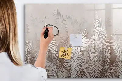 Lavagna magnetica con motivo a foglie esotiche