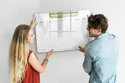 Lavagna magnetica per scrivere programma settimanale
