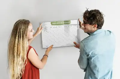 Lavagna magnetica per scrivere programma settimanale