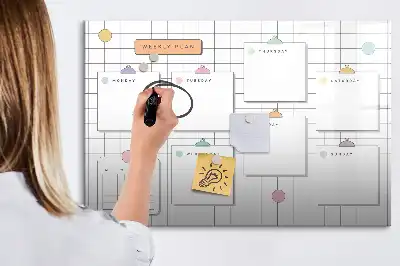 Lavagna magnetica per scrivere programma della settimana