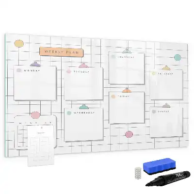 Lavagna magnetica per scrivere programma della settimana