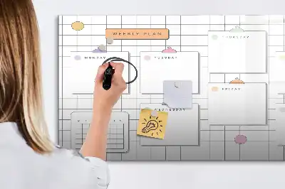 Lavagna magnetica per scrivere programma della settimana
