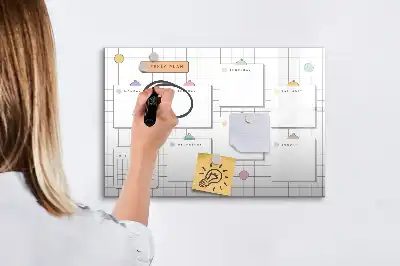 Lavagna magnetica per scrivere programma della settimana