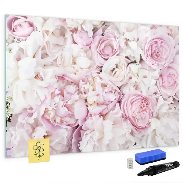 Lavagna magnetica per scrivere motivo con fiori decorativi