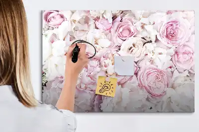 Lavagna magnetica per scrivere motivo con fiori decorativi