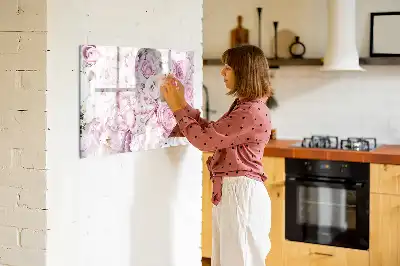 Lavagna magnetica per scrivere motivo con fiori decorativi