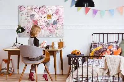 Lavagna magnetica per scrivere motivo con fiori decorativi