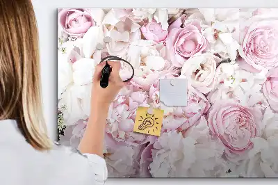 Lavagna magnetica per scrivere motivo con fiori decorativi
