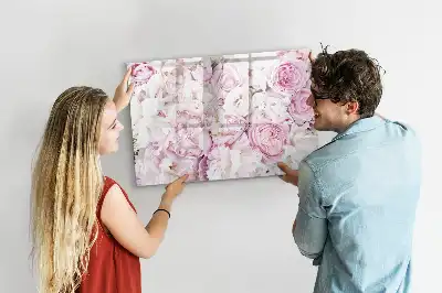 Lavagna magnetica per scrivere motivo con fiori decorativi