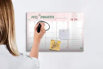 Lavagna magnetica per scrivere pianificatore mensile per bambini