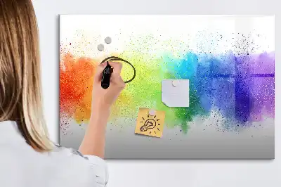 Lavagna magnetica decorata con motivo astratto arcobaleno
