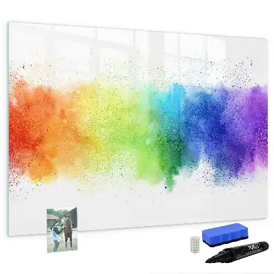 Lavagna magnetica decorata con motivo astratto arcobaleno