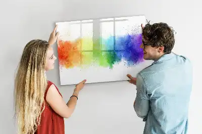 Lavagna magnetica decorata con motivo astratto arcobaleno