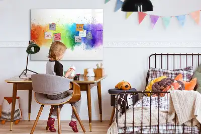 Lavagna magnetica decorata con motivo astratto arcobaleno