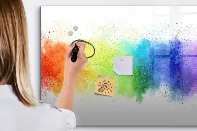 Lavagna magnetica decorata con motivo astratto arcobaleno