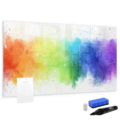Lavagna magnetica decorata con motivo astratto arcobaleno