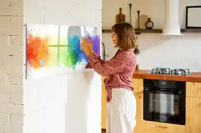 Lavagna magnetica decorata con motivo astratto arcobaleno