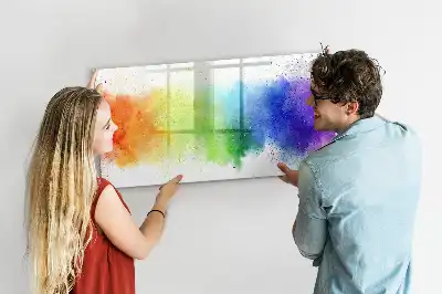 Lavagna magnetica decorata con motivo astratto arcobaleno