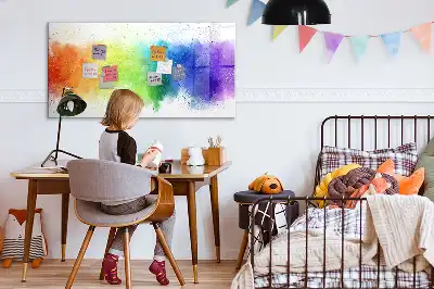 Lavagna magnetica decorata con motivo astratto arcobaleno