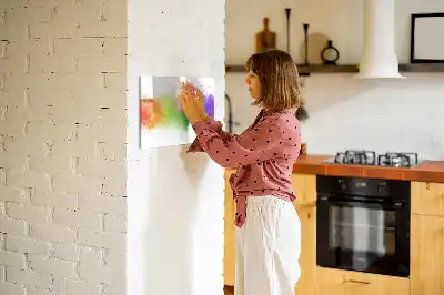 Lavagna magnetica decorata con motivo astratto arcobaleno