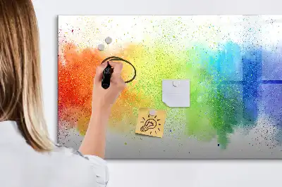 Lavagna magnetica decorata con motivo astratto arcobaleno