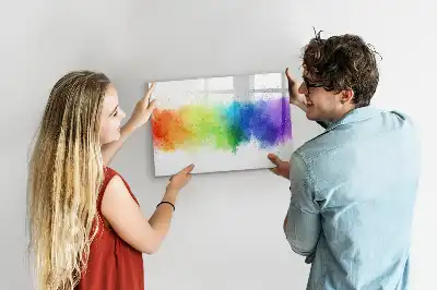 Lavagna magnetica decorata con motivo astratto arcobaleno