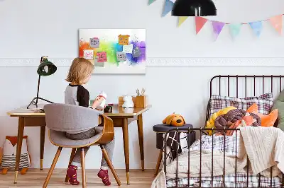Lavagna magnetica decorata con motivo astratto arcobaleno