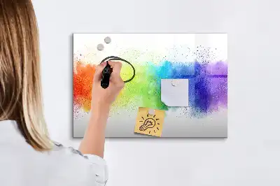 Lavagna magnetica decorata con motivo astratto arcobaleno