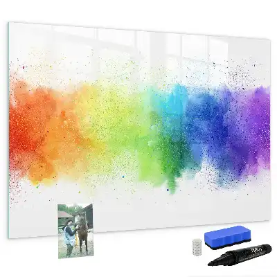 Lavagna magnetica decorata con motivo astratto arcobaleno