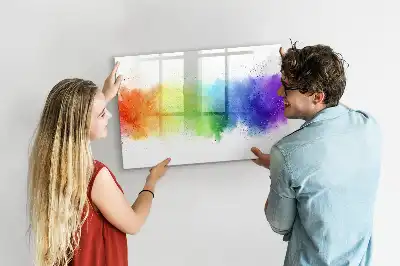 Lavagna magnetica decorata con motivo astratto arcobaleno